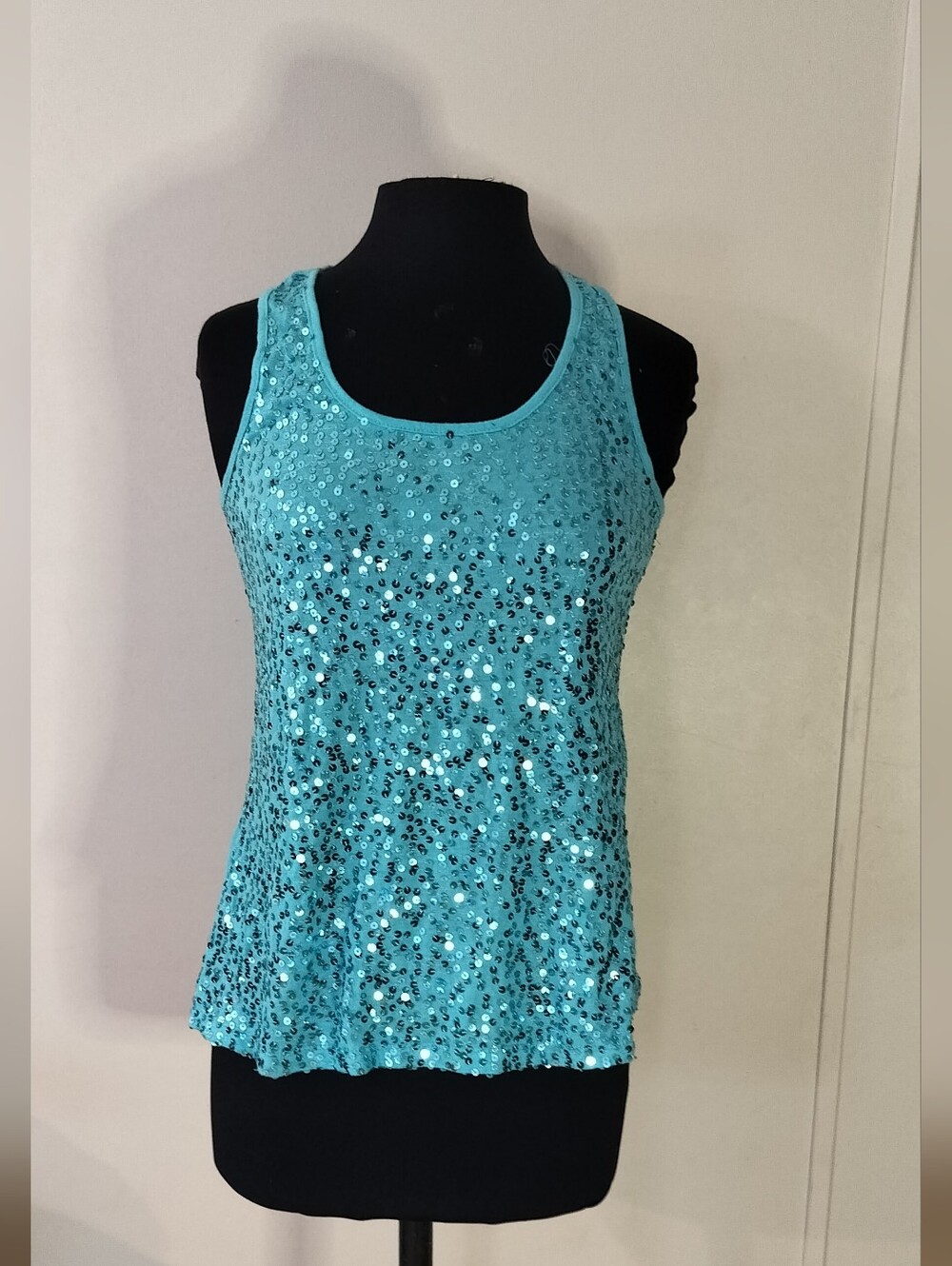 Dots Turquoise Sequin Tank Top